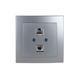 TFNO 2 x RJ11 Socket in Elegant Silver Designed for Recessed The 8000 Series combines functionality and aesthetics and efficiently optimizes connections in your home or office.