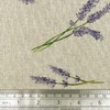 Cotton Rich Linen Look Upholstery Fabric Purple Lavender Flower Digital