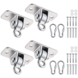 Wishtofly Swing Hangers 304 Stainless Steel with Locking Snap Hooks, Heavy Duty Swing Hardwares for Porch, Patio, Playground, Indoor and Outdoor, 2400 lb Capacity, Screws and Bolts Included, 4 Pack