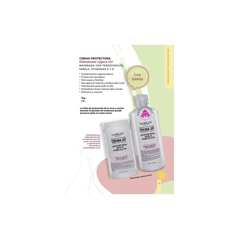 Hidratante Crema Protectora Uv Con Tepezcohuite Sábila 1kg