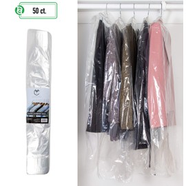 40 Inch Garment Bags | 80 Gauge Dry Cleaning Laundrette Bag for Suits, Dresses, Gowns, Coats, Uniforms, & More | Clear Polyethylene Clothes Cover Protector | 50 Count