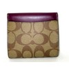 Coach New CE930 Small Trifold Wallet Khaki Signature Deep Berry
