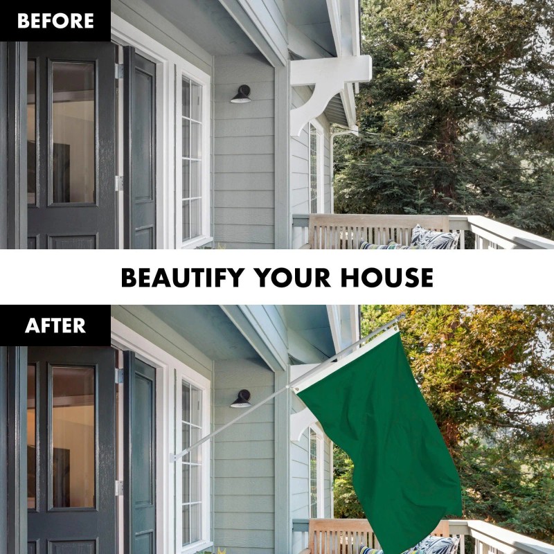 UD_G128 Combo Pack: 6 Feet Tangle Free Spinning Flagpole (Silver)