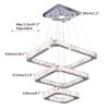 diisunbihuo Modern Crystal Chandeliers LED Square 3-Rings Chandelier Pendant Lights