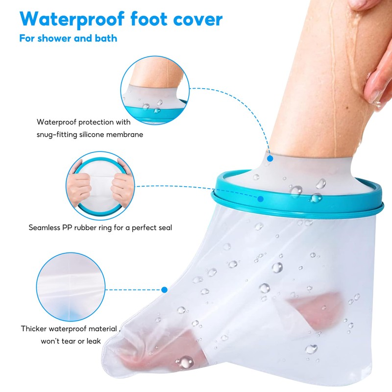 Foot Shower Protector, Waterproof Foot Cover for Shower, Cast Cover