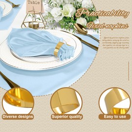 Coufce 6 Pack Metal Napkin Rings, Gold Napkin Rings Elegant Table Decorations for Wedding, Dinner, and Party