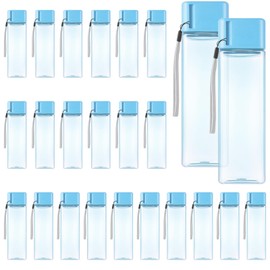 Olgaa 24 Pcs Water Bottle Bulk 16oz Kids Water Bottle Reusable Leak Portable Plastic Sports Drink Water Bottles With Handle Strap for Cycling Camping Hiking Gym Yoga (Blue)
