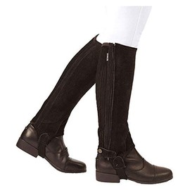 Dublin Childrens Suede Half Chaps II Brown - Concealed YKK zip - Elasticated calf for a secure fit