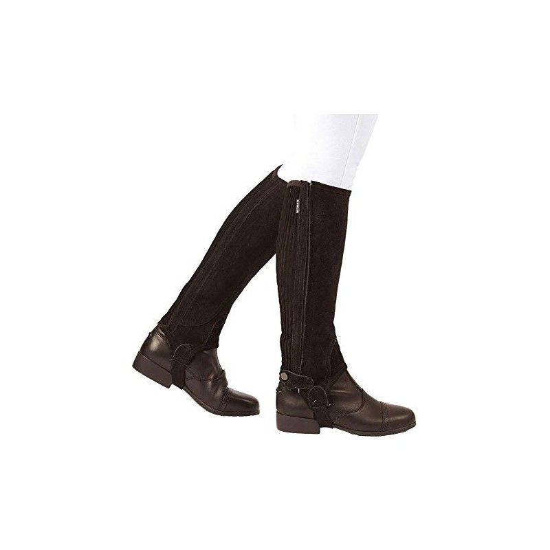 Dublin Childrens Suede Half Chaps II Brown - Concealed YKK