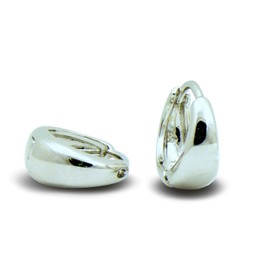 Small Tapered Hoop Earrings Womens 18ct White Gold Filled Small Huggie Hoop Earrings