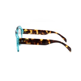 Corpo-otto Vogue Lesebrille, Blaue Schildkröte, 2 Diottria