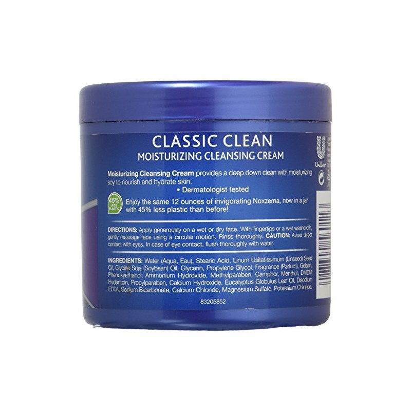 Noxzema Classic Clean Moisturizing Cleansing Cream Unisex, 12 Ounce (Pack