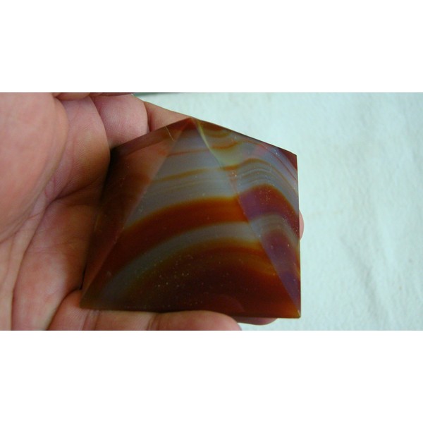 Ham3910 Agate Banded Brown Pyramid Large