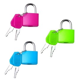 AOVNA 3Pcs Suitcase Locks with Keys Coloured Padlocks with Keys Luggage Locks Metal Keyed Padlock for Luggage Backpack
