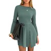 EXLURA Women's Fall Long Sleeve Boat Neck Casual Mini Dress