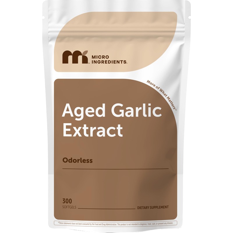 Micro Ingredients Odorless Garlic, 300 Softgels | 2 Years Aged