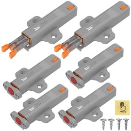 Jiayi Pressure Door Opener, Push to Open, Pack of 6 Heavy Duty Push Open Door Opener for Cupboard, 40N Spring Snap Lock Press Open for Large Cabinets, Kitchen Release Snap