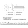 Kadimendium M4 Star Flat Head Screws Stainless Steel Countersunk Machine