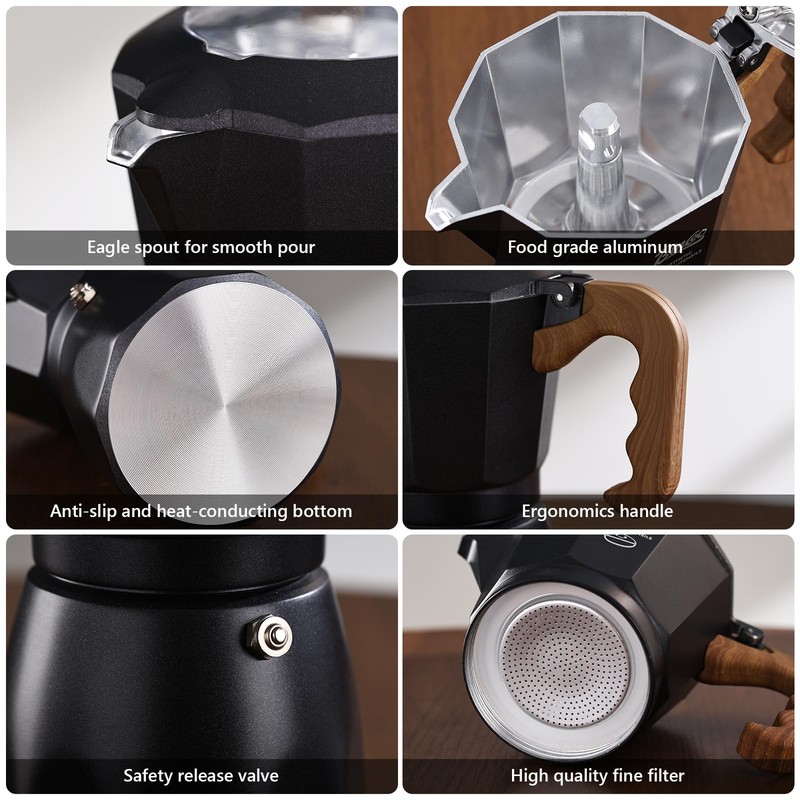Stovetop Espresso Maker - Italian Coffee Maker for Gas &
