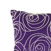 Benjara Designer Faux Silk Cotton Pillow with Pearl Beads, Purple