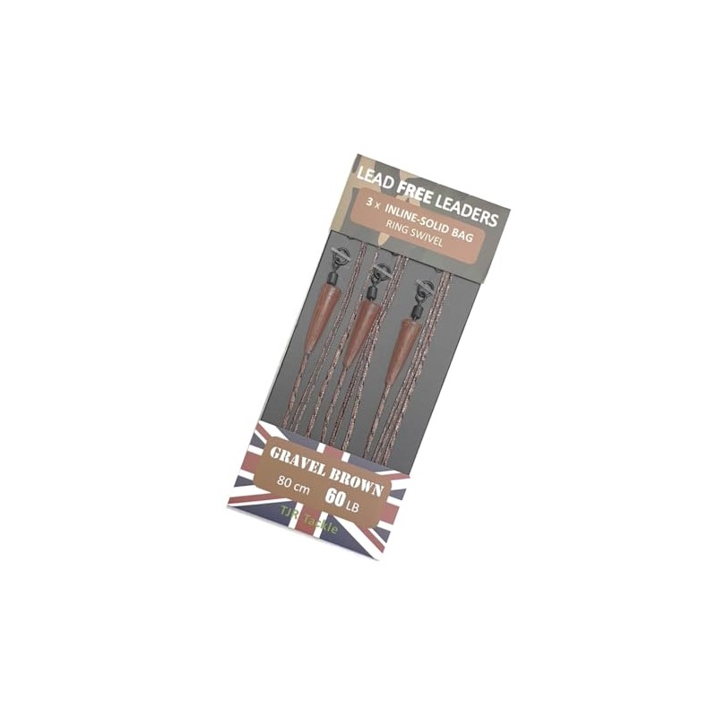 TJR Tackle Solid Bag Inline Leaders Lead Free Ring Swivels