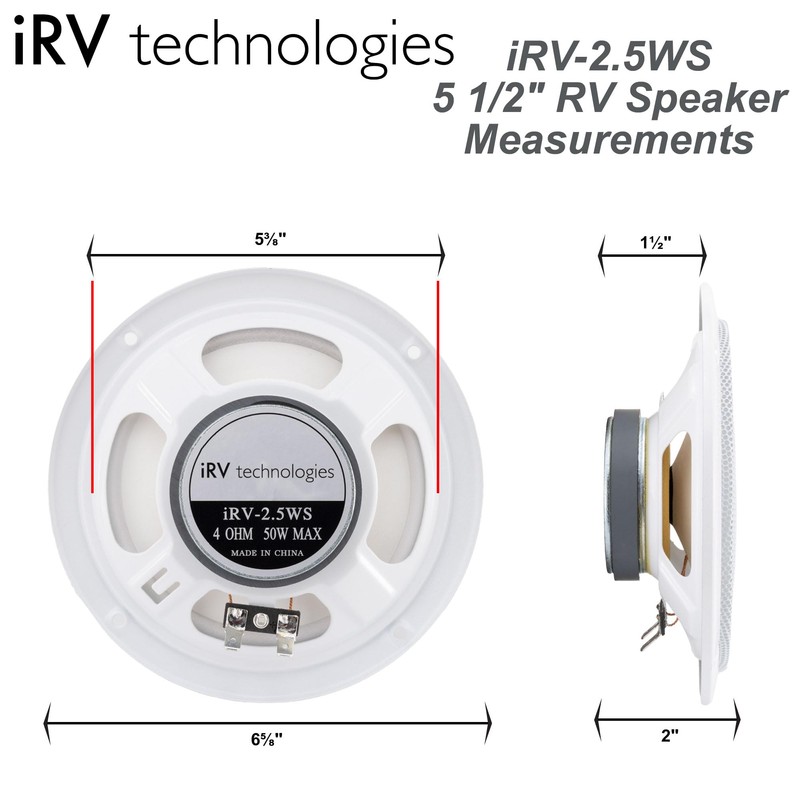 IRV Technology IRV2.5WS 5.5" RV Speaker | 4 Ohms 50W