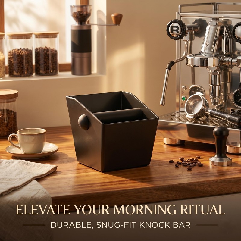 Espresso Knock Box, OLULU Coffee Grounds Bin with Removable Knock