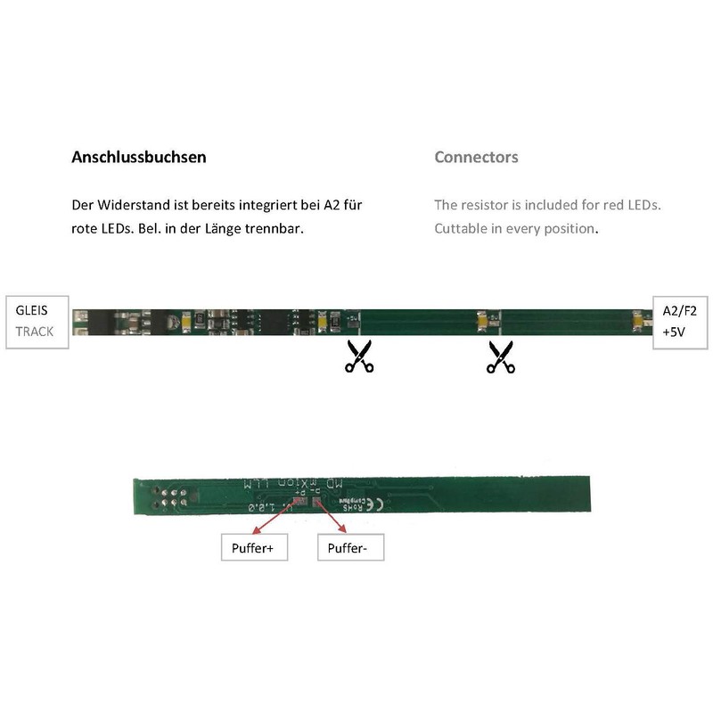 ML-Train Digital LED Light Bar 33.5 cm with Buffer -
