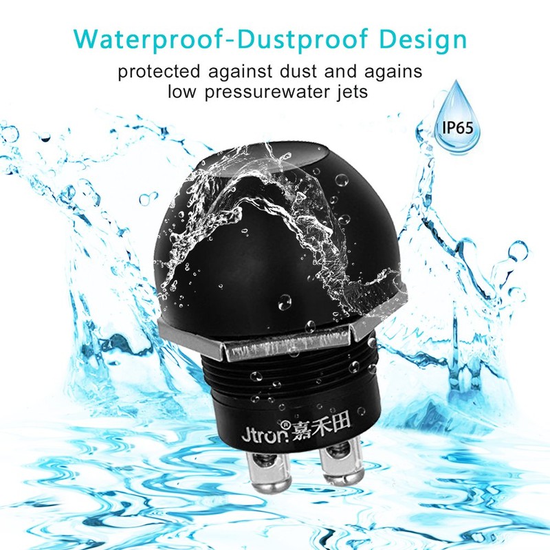 Jtron Momentary Push Button Switches Off-(ON) Waterproof Button Switches Reset