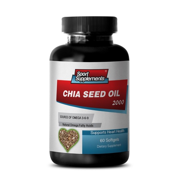 Chia Seed Oil 2000mg - Boost Immune System - Health Antioxidant Pills (1 Bottle)
