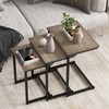 Nightcore Nesting Coffee Table Set of 3, Rectangle Stacking Sofa