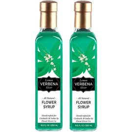 Floral Elixir Co. All Natural Lemon Verbena Syrup for Cocktails & Sodas (2 x 8.5 oz)