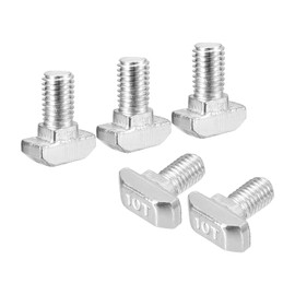 sourcing map M8x16mm T Slot Drop-in Bolt, 20Pcs Carbon Steel Nickel Plated Hammer Head T-Bolt T Shape Stud Sliding Screw for 45 Series Aluminum Profile
