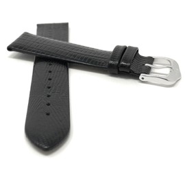 20mm Black Smartwatch Band Strap fits Skagen Hagen, Signatur, Hald & Many More, Leather, Slim, Glossy Finish