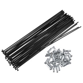 X AUTOHAUX 36 Pcs Bicycle Steel Spokes 14G Bike Spoke 185mm Length with Nipples for Most Bicycle