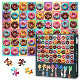 1000 Piece Jigsaw Puzzles for Adults Donuts Art Puzzle Well-Packaged Set Educational and Fun Bright and Decorative Donuts Artwork Puzzle Designed for Family Entertainment (50.5x70.5cm)