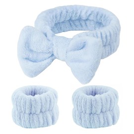 Face Wash Headband & Wrist Bands 3 Pack - Soft Fleece Spa Headbands for Face Washing & Makeup:_05