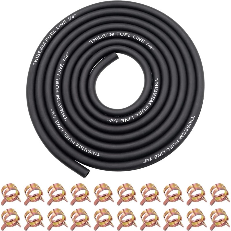 Tnisesm 1/4 Inch ID Fuel Line Hose 10Ft + 20