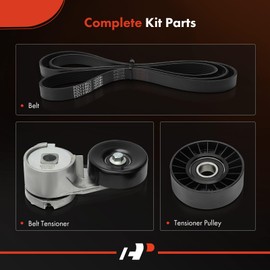 A-Premium Engine Serpentine Belt Drive Kit Compatible with Ford F-150 F150, F-250 F250, F-350 F350, Bronco, 1990 1991 1992-5.8L