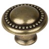 GlideRite 1.25" Antique Brass Round Beaded Cabinet Knobs