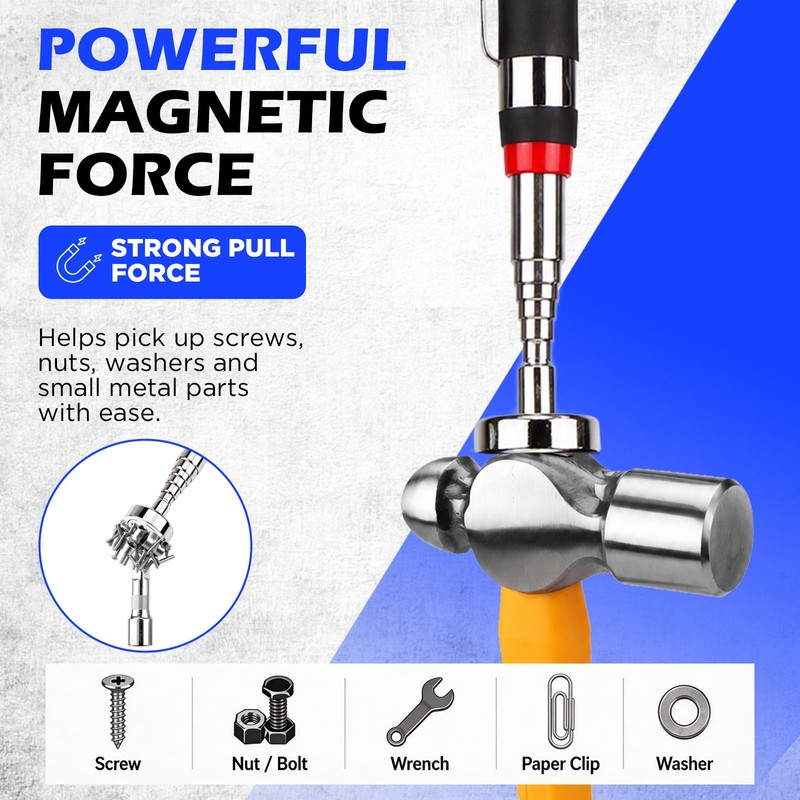 2-Pack Telescoping Magnetic Pickup Tool, 40 lb Pull Force, 30-Inch
