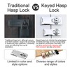 I-EASYDWW, Keyed Hasp Locks, 3 Inch, Twist Knob Keyed Locking