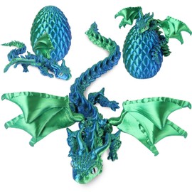 JONRRYIN 3D Printed Dragon Egg with Dragon, Dragon Toy with Eyes, Creative Toy and Decoration, Adults Children Dragon Egg 3D Decorative Desk Toy Gifts
