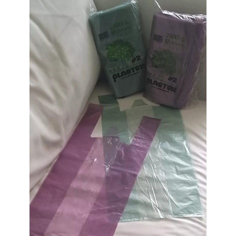 PLAX 1 Kg Bolsa Camiseta Asa #2 100% Reciclable Ecológica25x50