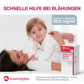 ALIUD PHARMA Simeticon AL Emulsion 66,6 mg/ml, 2 x 50 ml: Medizinprodukt zur Vorbeugung und Linderung von Magen-Darm-Beschwerden wie Blähungen und Völlegefühl bei Säuglingen, Kindern und Erwachsenen