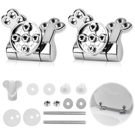 mizikuu Toilet Seat Hinges Replacement Parts, Toilet Lid Hinge Zinc Alloy Replacement Hinges Made of Zinc Alloy Toilet Hinges with Fittings for Most Toilet Seats