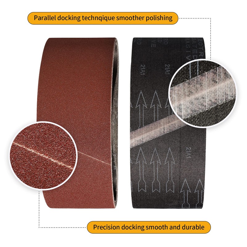 Sruhrak 100X610mm Abrasive Sanding Belt Set - 8 Pack 40