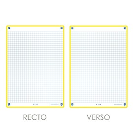 OXFORD Revision 2.0 A5 (14.8 x 21 cm) Small Squares Front / Back Index Cards - Yellow Frame (Pack of 50)
