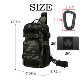 Ousawig Tactical Sling Bag Molle Sling Backpack Chest Shoulder Bag for Men Hiking Camping Trekking (green camo)