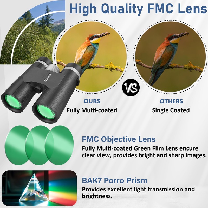 8x42 Compact Binoculars -BK7 Prism -Gifts for Adults and Kids,